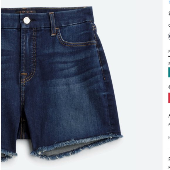 NWT JEN7 BY 7 FOR ALL MANKIND Teresa Fray Hem Short Size 8 - Picture 2 of 9